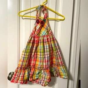 Gymboree Girls Plaid 100% Cotton Sleeveless Tie Close.